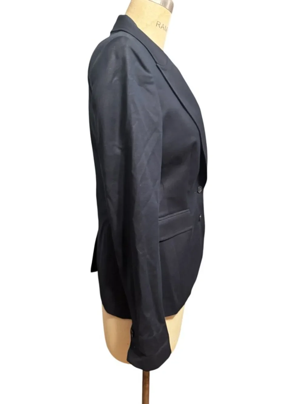 Banana Republic Women’s Blue Blazer Size 6 Pink Striped Lining Cotton Lyocell